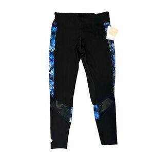 Marika Women's Size Large Black Blue Activewear Leggings